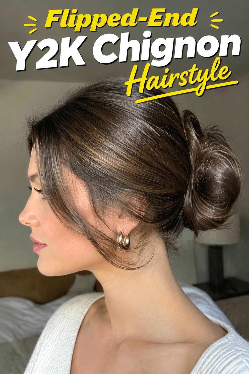 Flipped-End Y2K Chignon Hairstyle