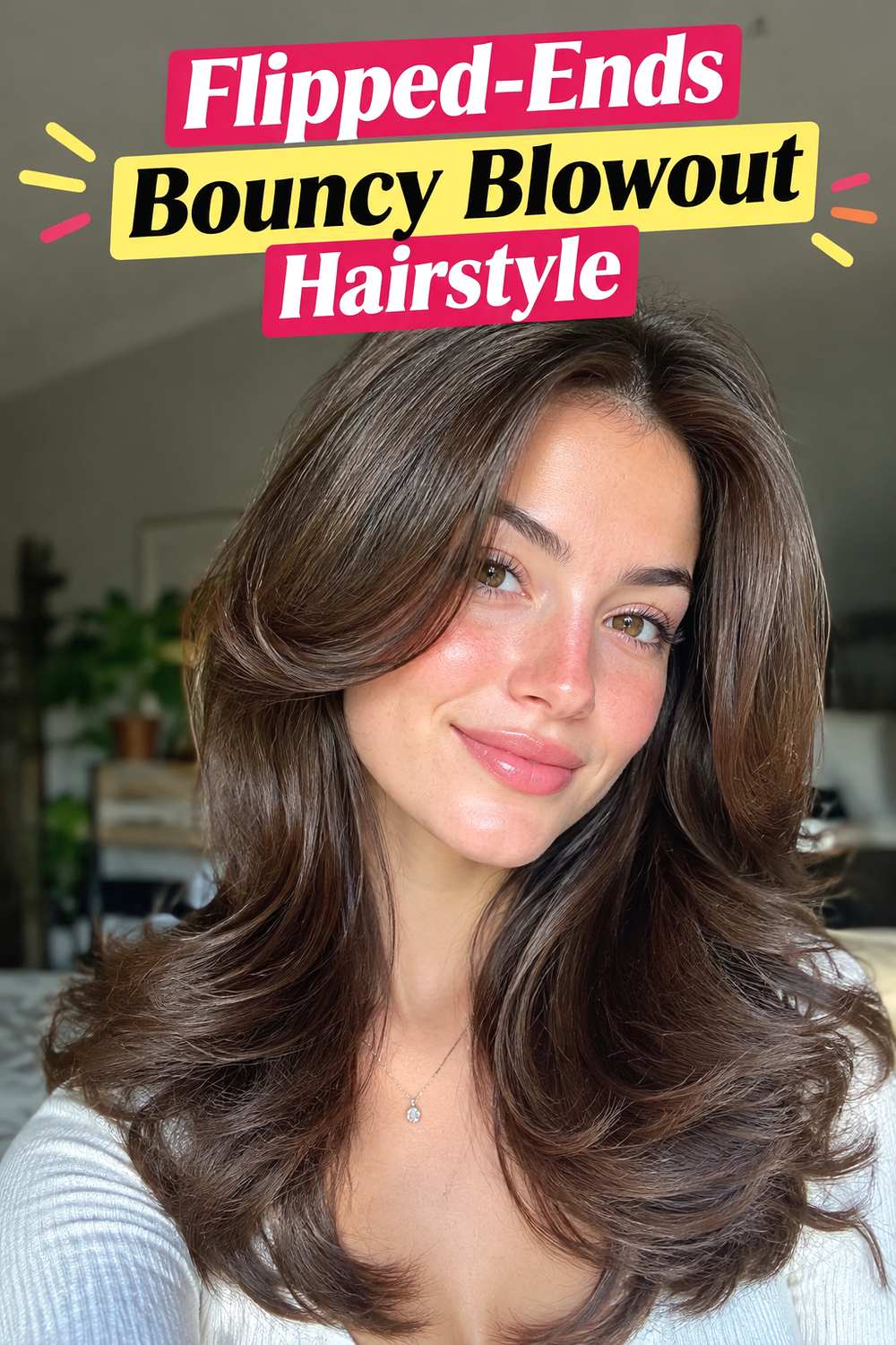 Flipped-Ends Bouncy Blowout Hairstyle