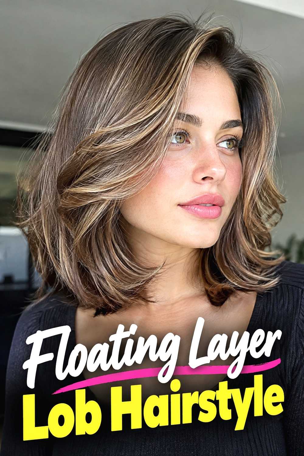5. Floating Layer Lob Hairstyle