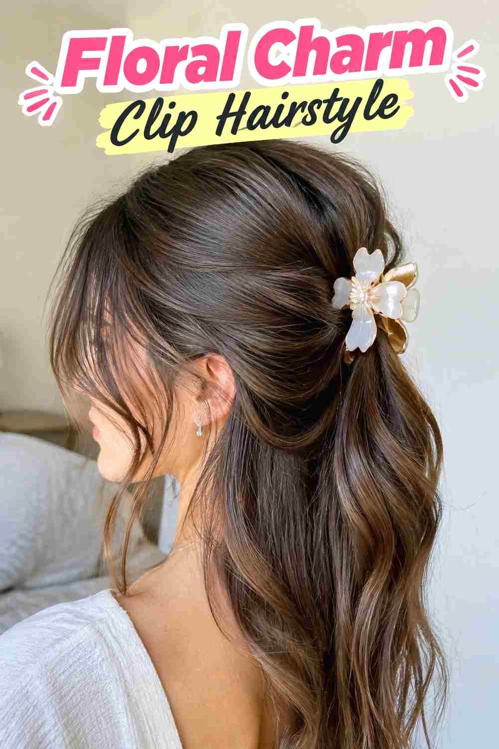6. Floral Charm Clip Hairstyle