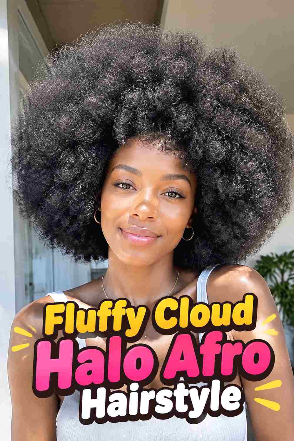 4. Fluffy Cloud Halo Afro Hairstyle
