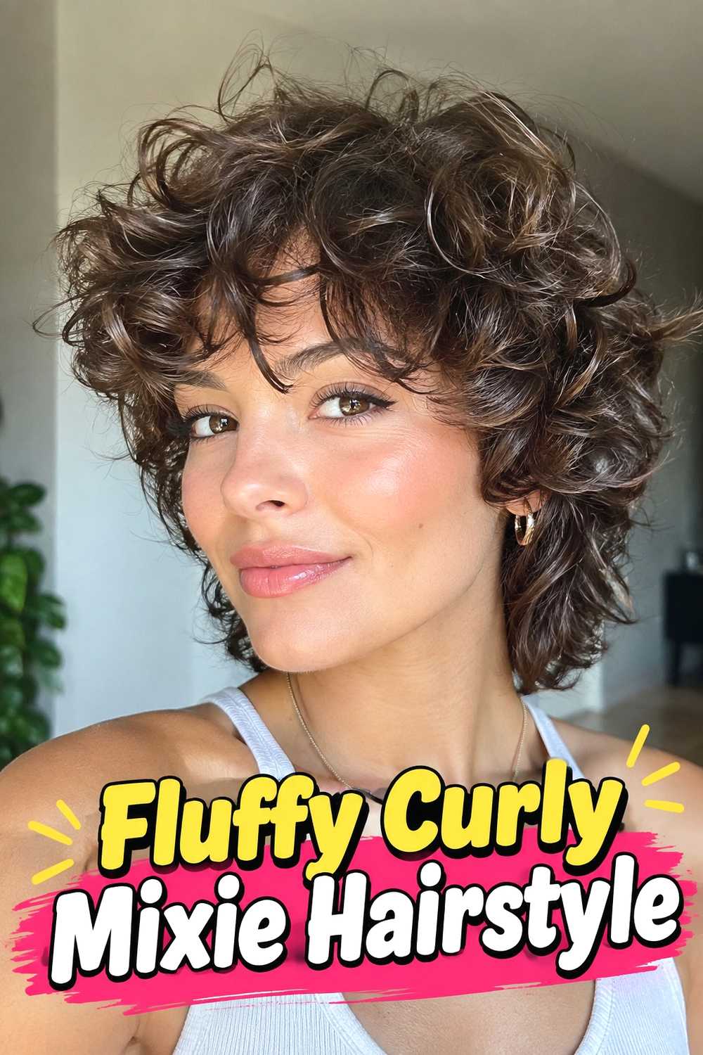 16. Fluffy Curly Mixie Hairstyle
