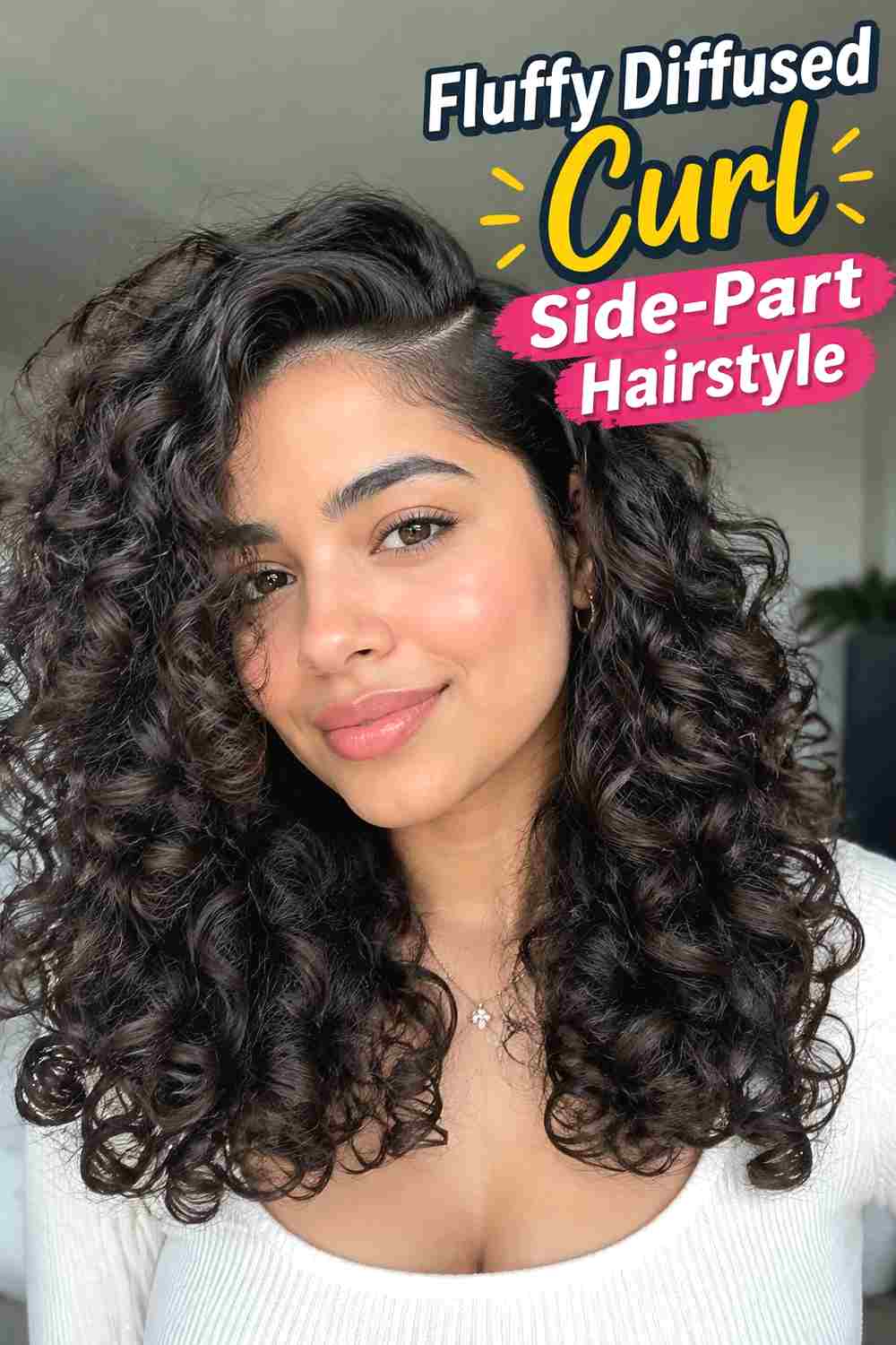 5. Fluffy Diffused Curl Side Part Hairstyle