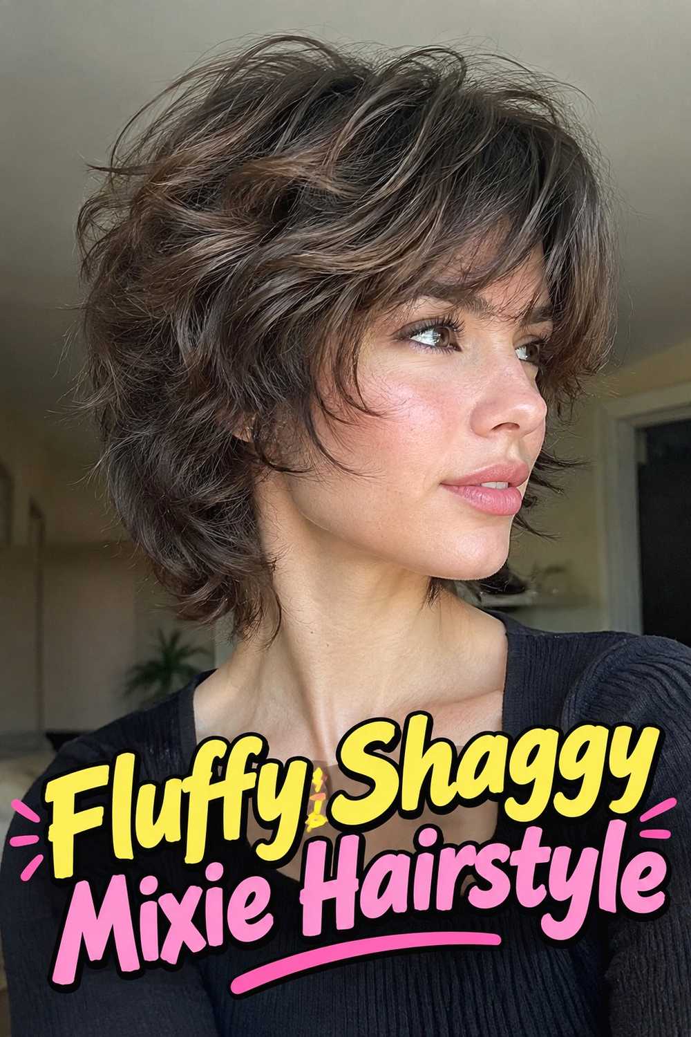 14. Fluffy Shaggy Mixie Hairstyle