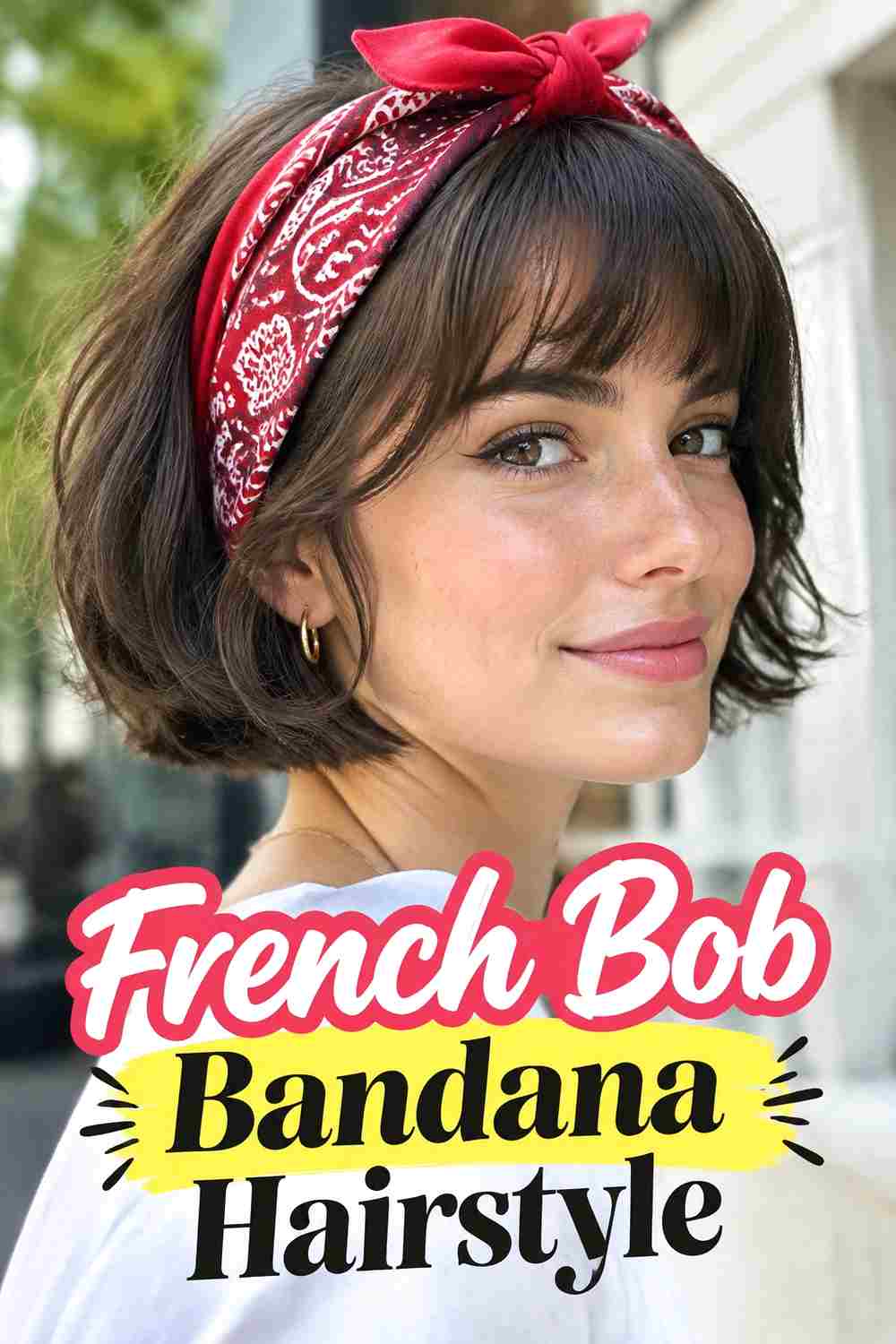 7. French Bob Bandana Hairstyle