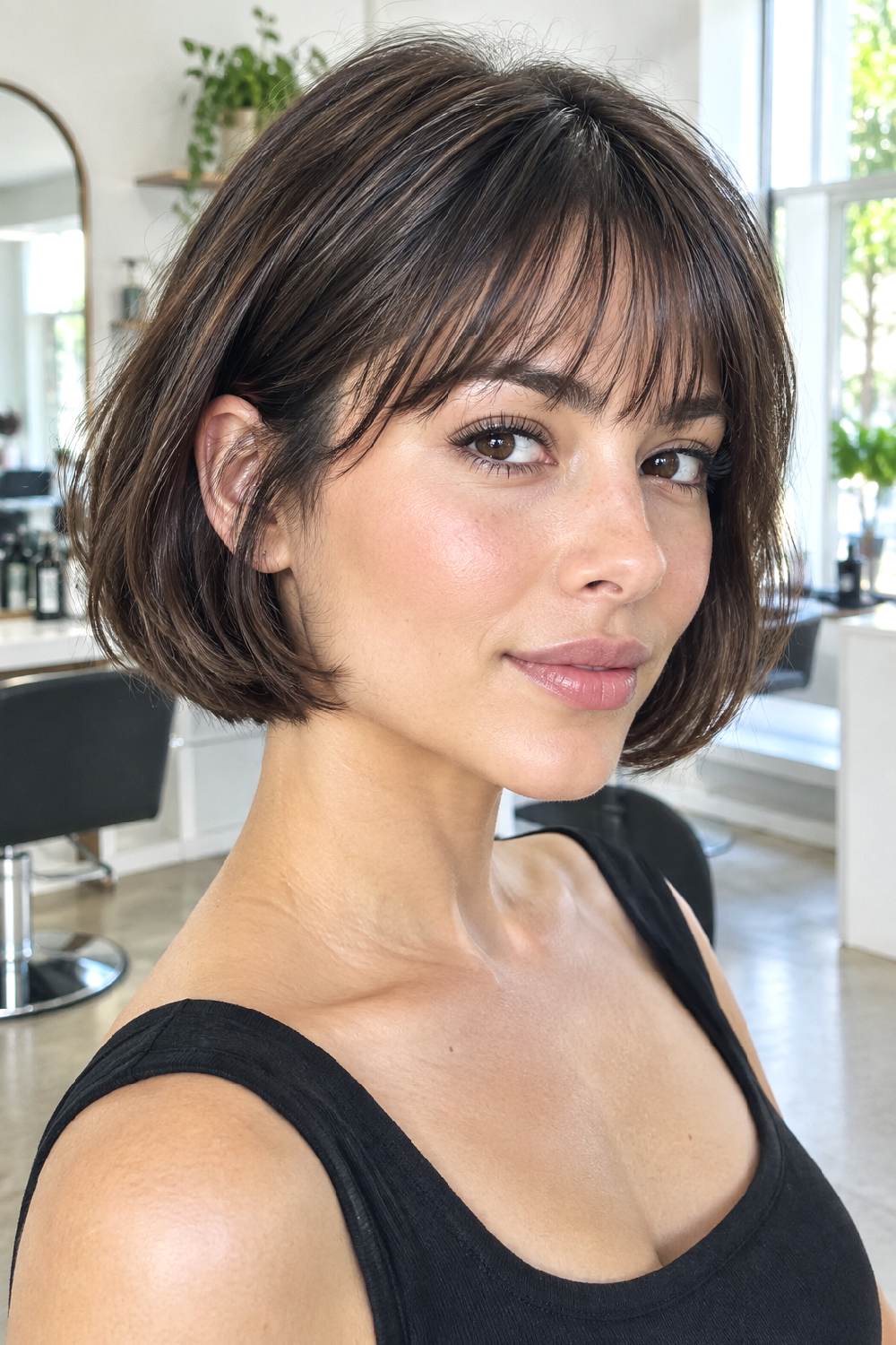 French Bob with Wispy Bangs Hairstyle