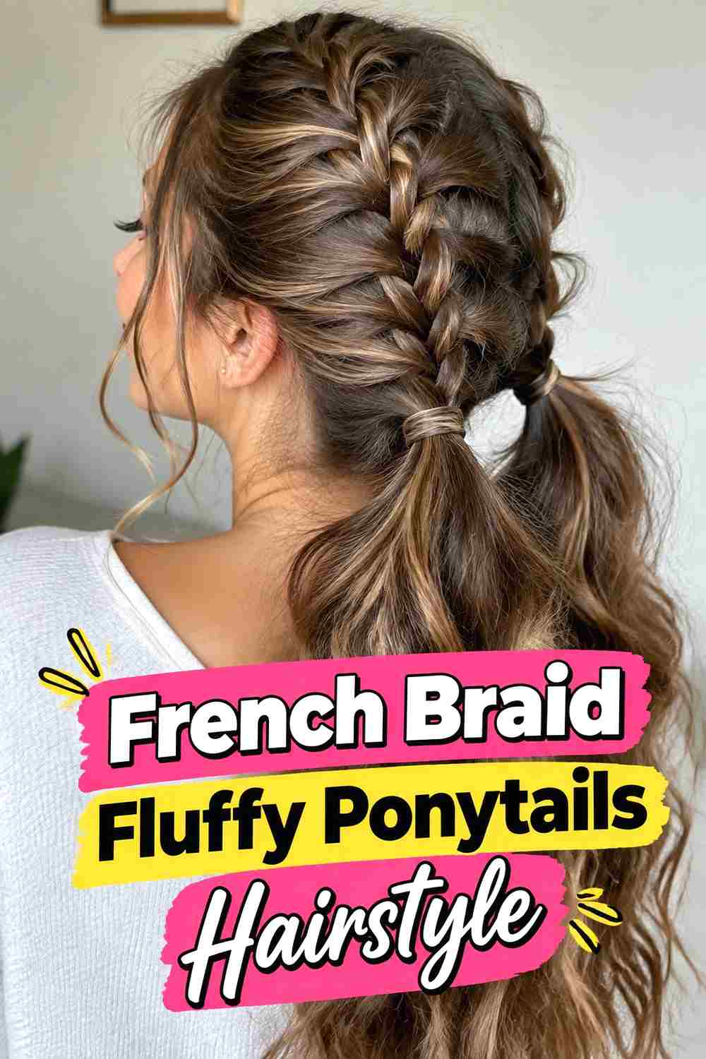 5. French Braid Fluffy Ponytails Hairstyle