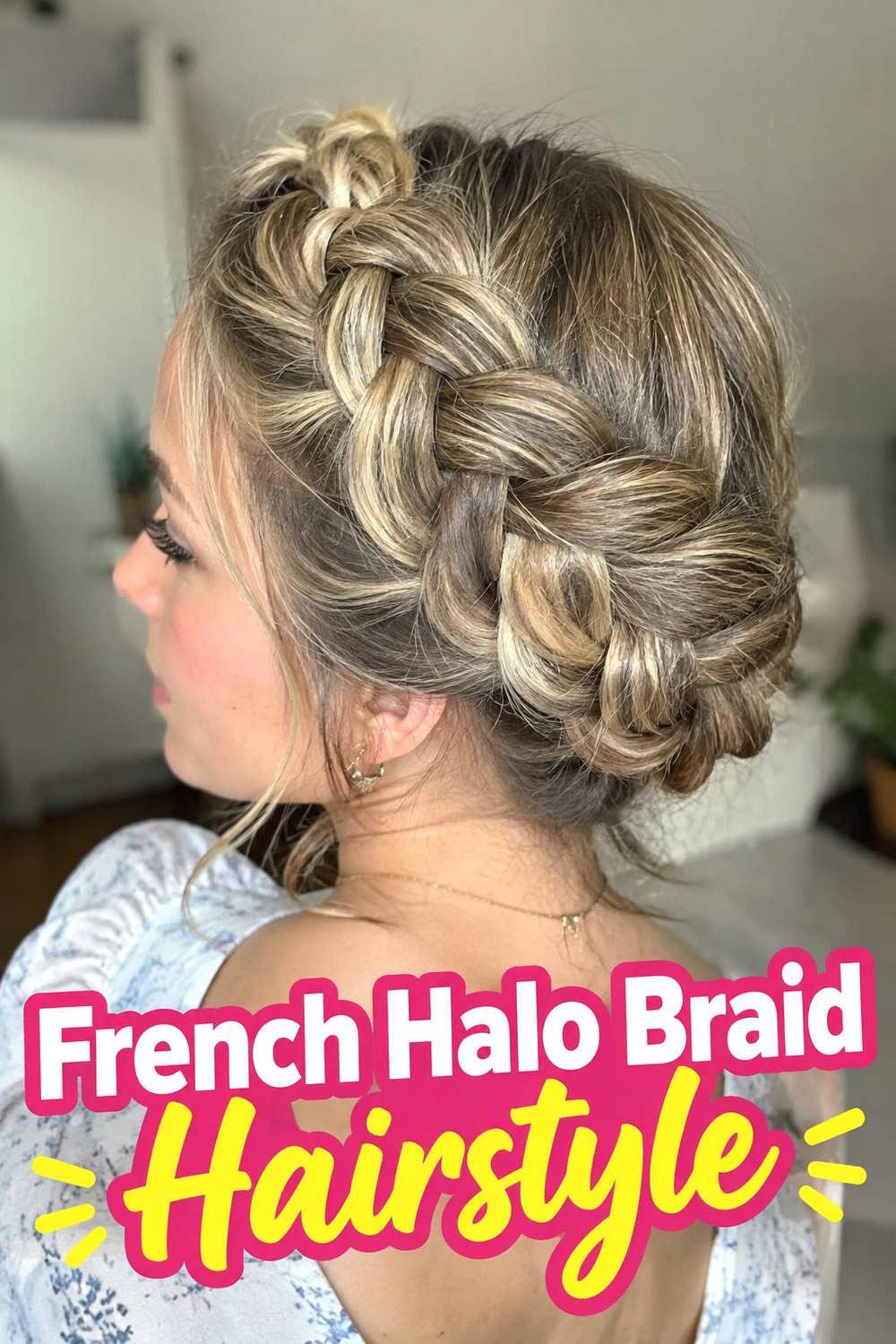 French Halo Braid Hairstyle