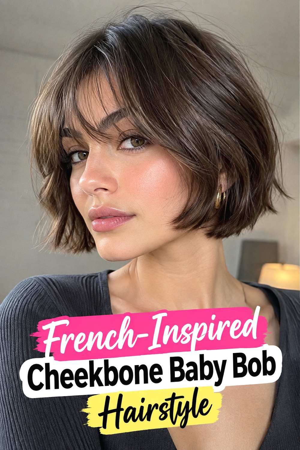 French-Inspired Cheekbone Baby Bob Hairstyle