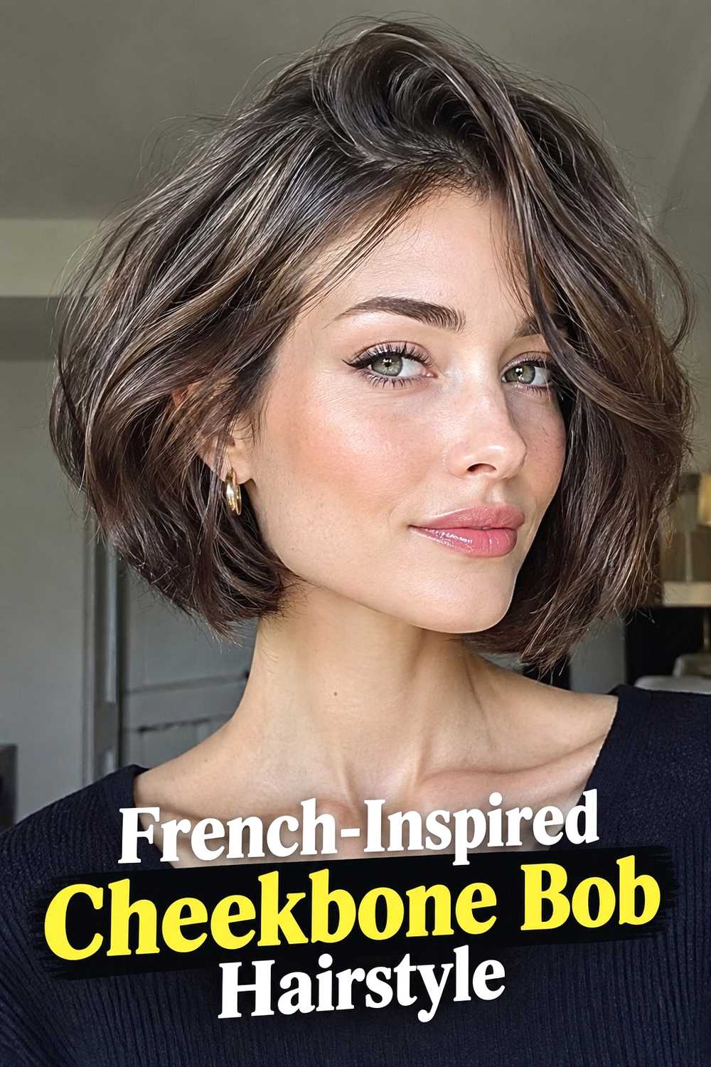 21. French Inspired Cheekbone Bob Hairstyle