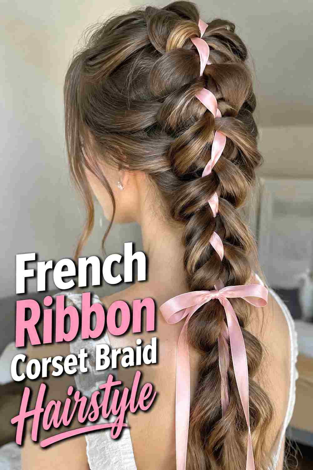 2. French Ribbon Corset Braid Hairstyle