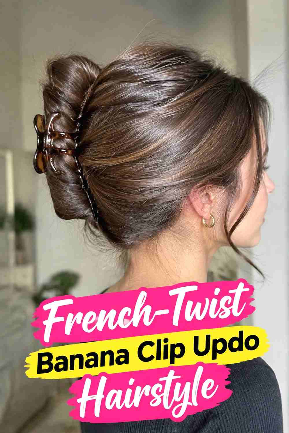 12. French Twist Banana Clip Updo Hairstyle