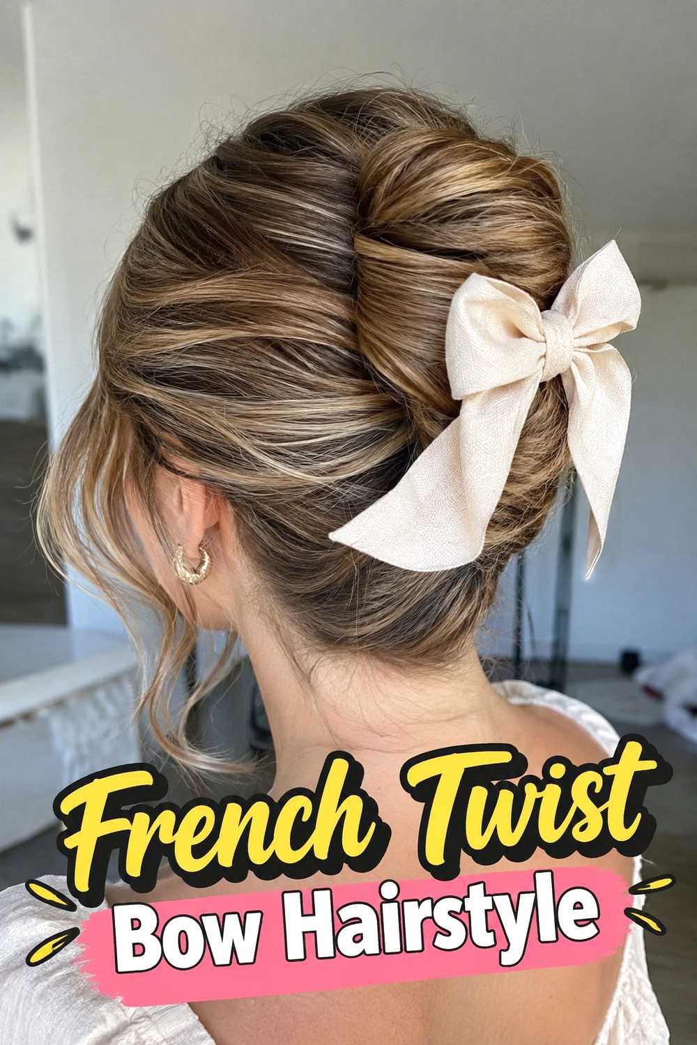 9. French Twist Bow Hairstyle