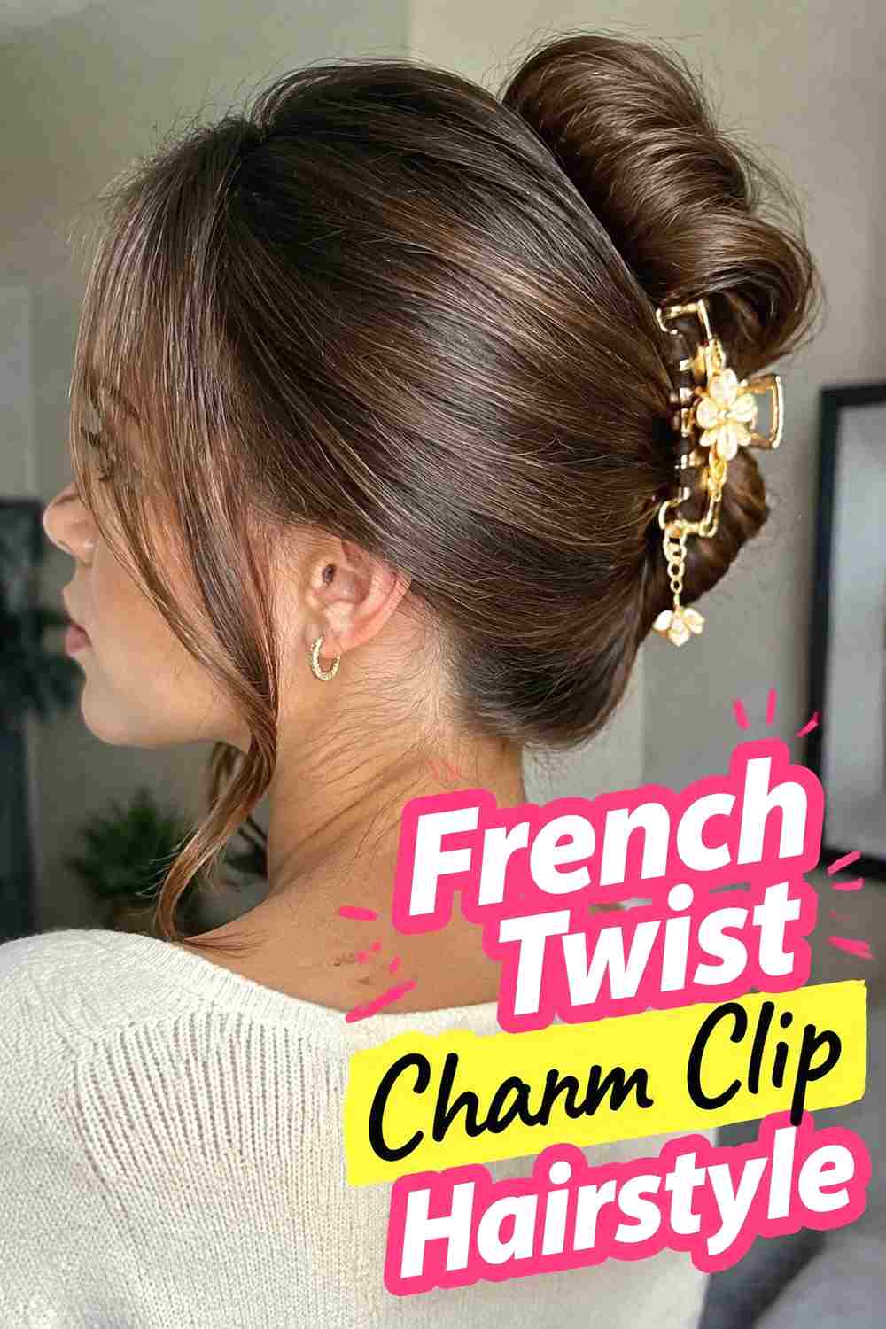 12. French Twist Charm Clip Hairstyle