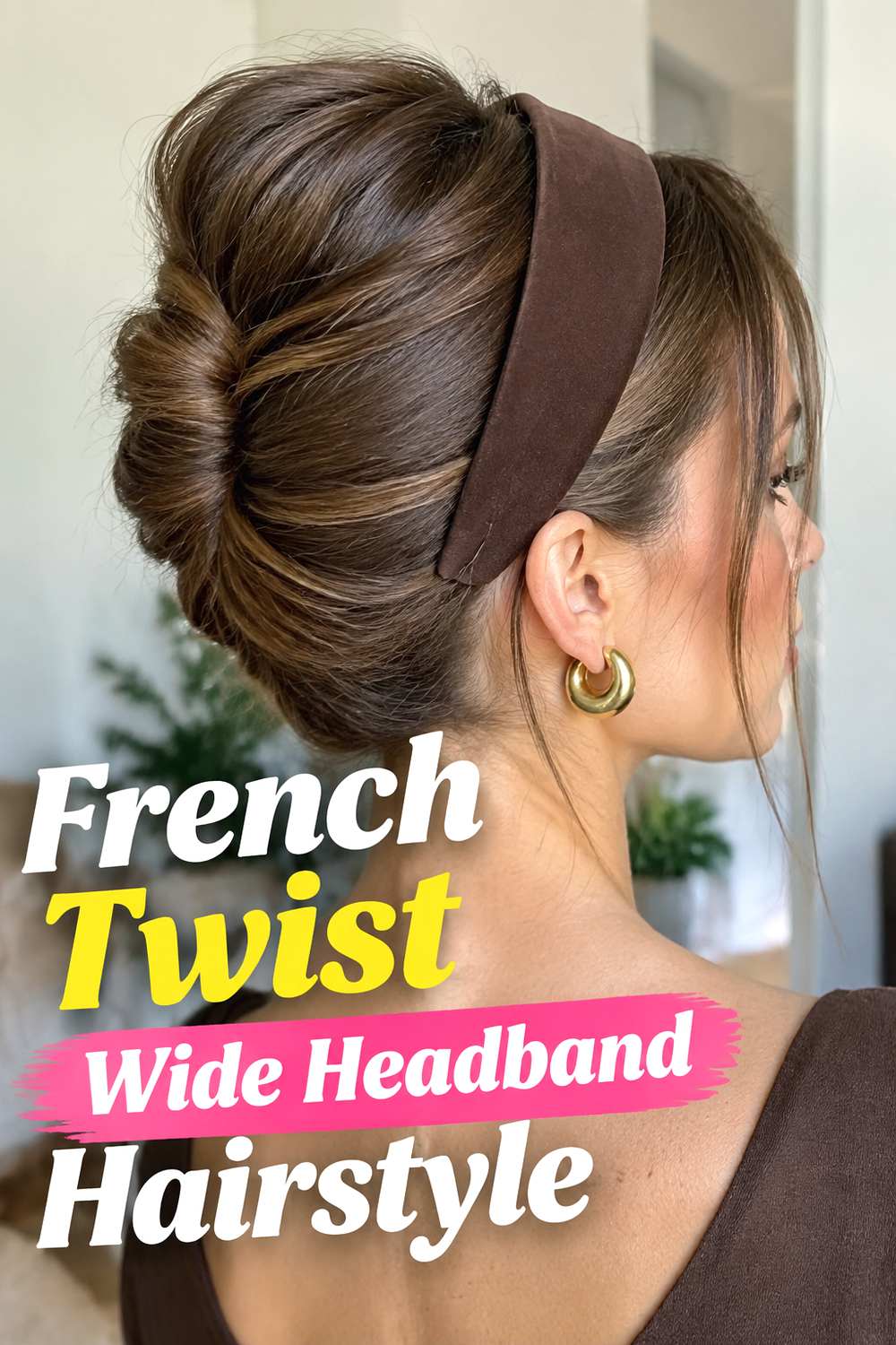 French Twist Wide Headband Hairstyle