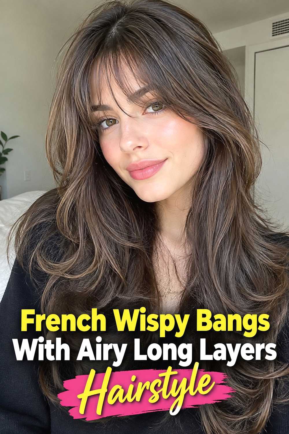 11. French Wispy Bangs With Airy Long Layers Hairstyle