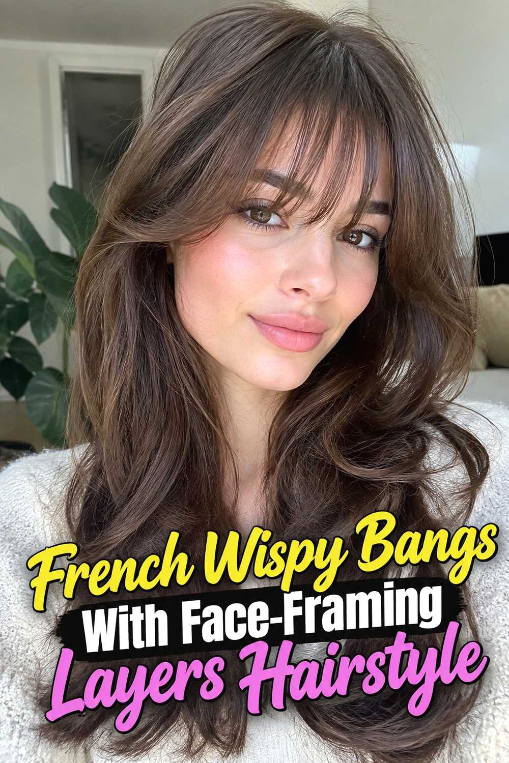4. French Wispy Bangs With Face Framing Layers Hairstyle