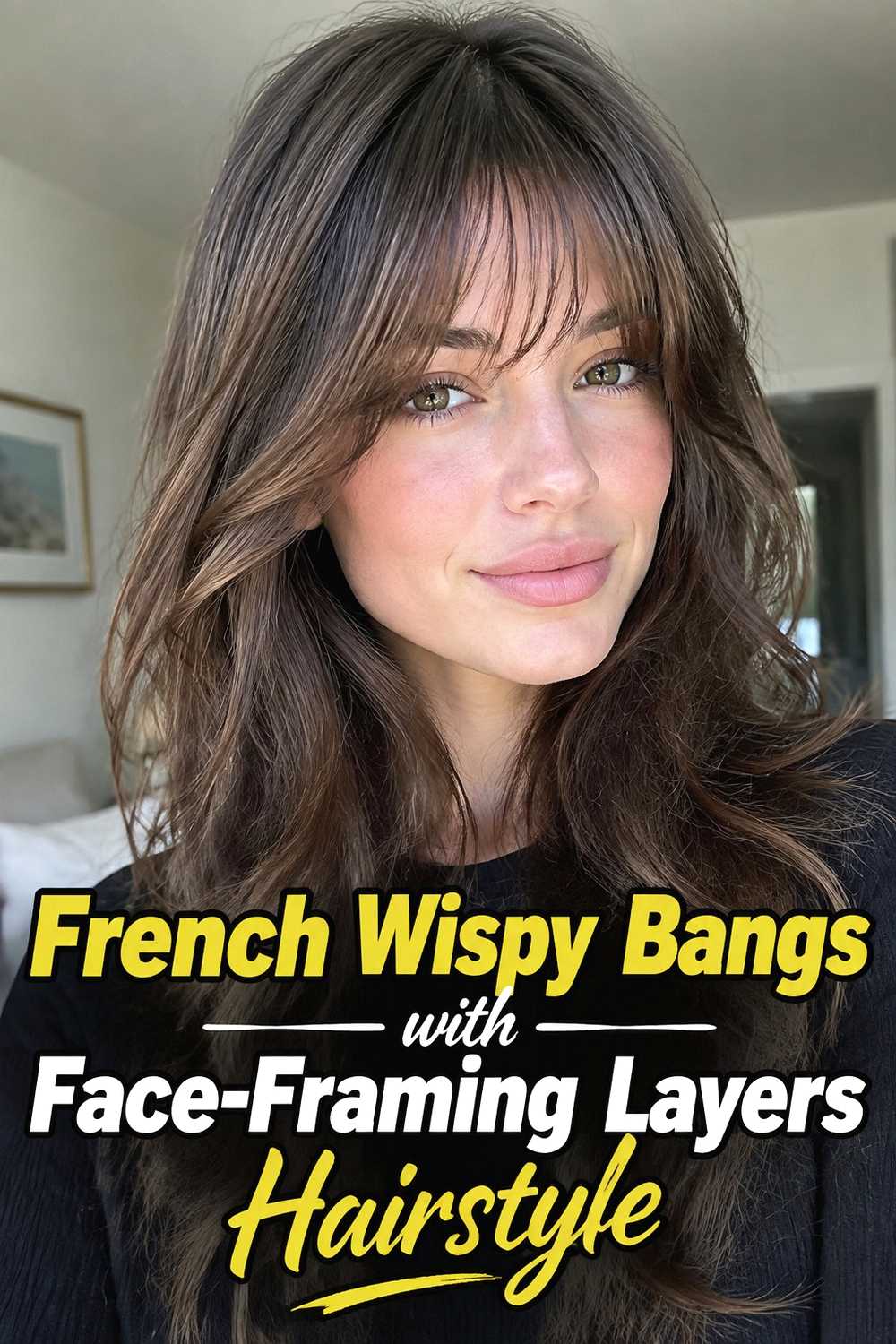 11. French Wispy Bangs With Face Framing Layers Hairstyle