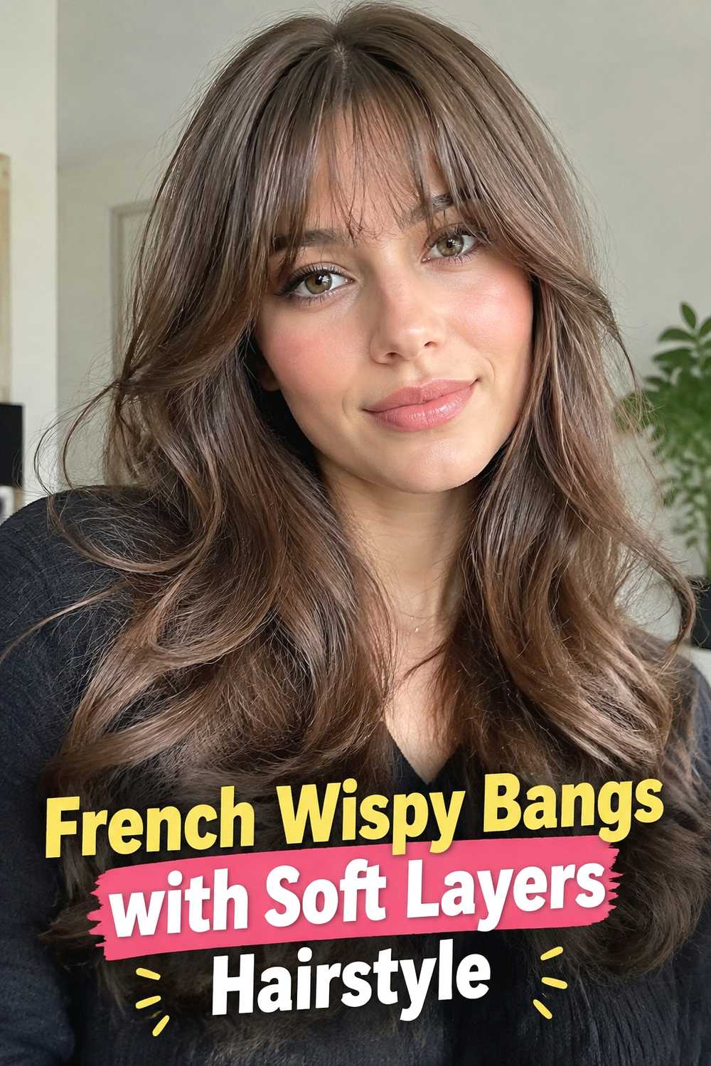 6. French Wispy Bangs With Soft Layers Hairstyle