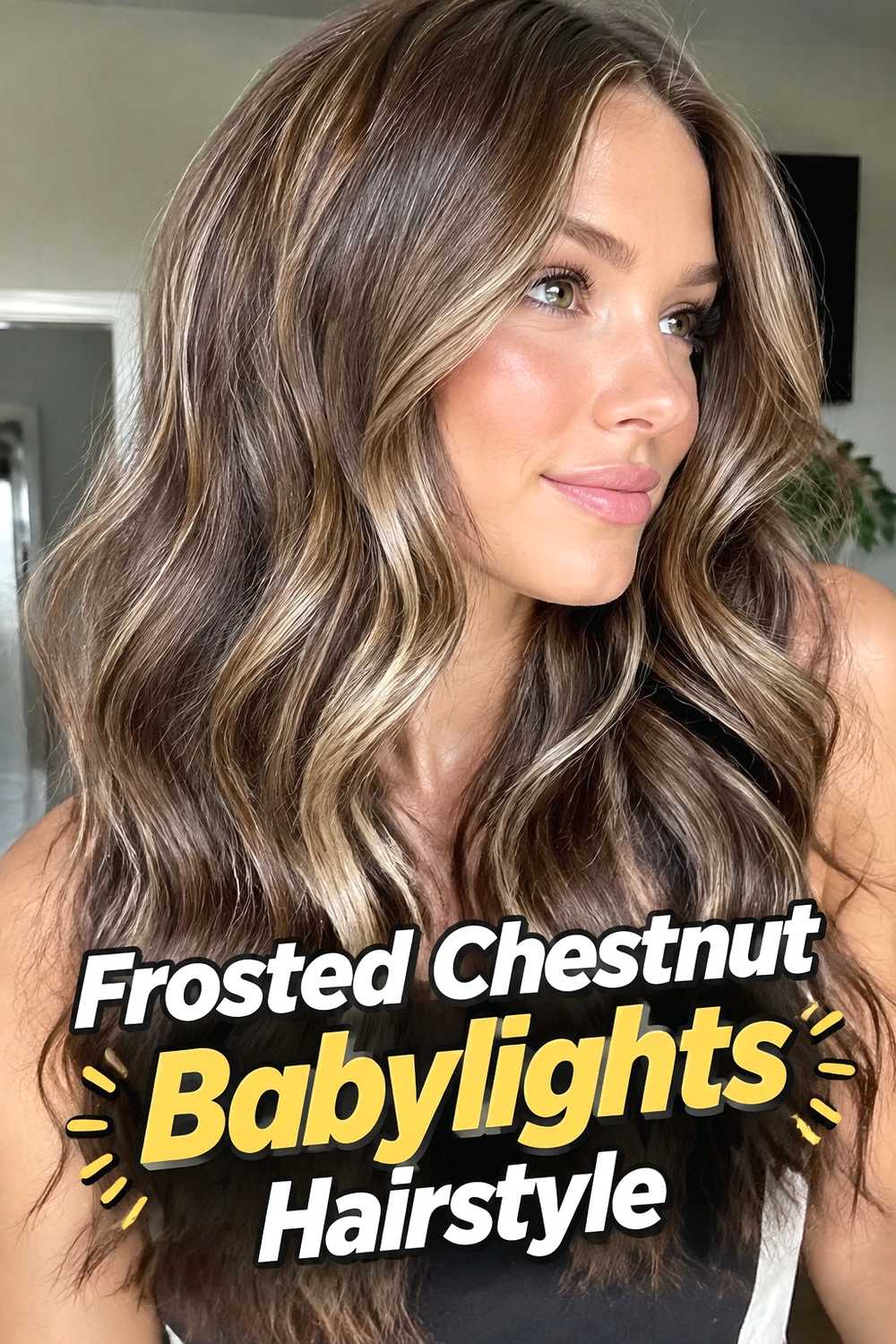 18. Frosted Chestnut Babylights Hairstyle