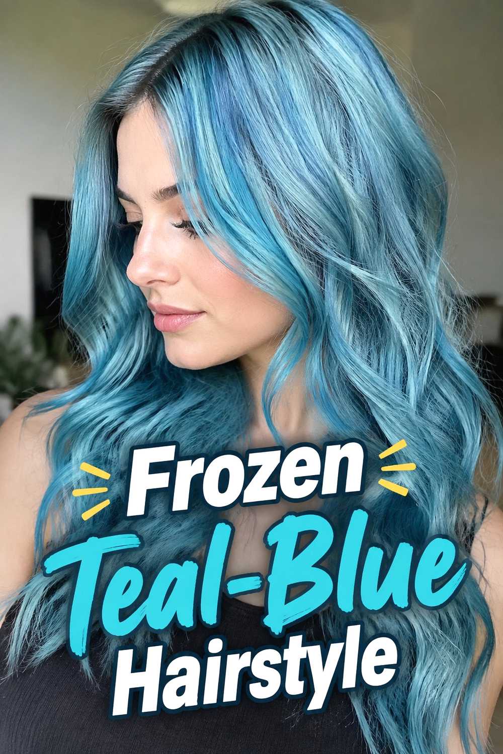 13. Frozen Teal Blue Hairstyle