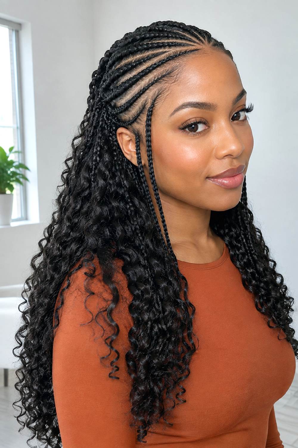 Fulani-Inspired Milano Curls Braid Hairstyle