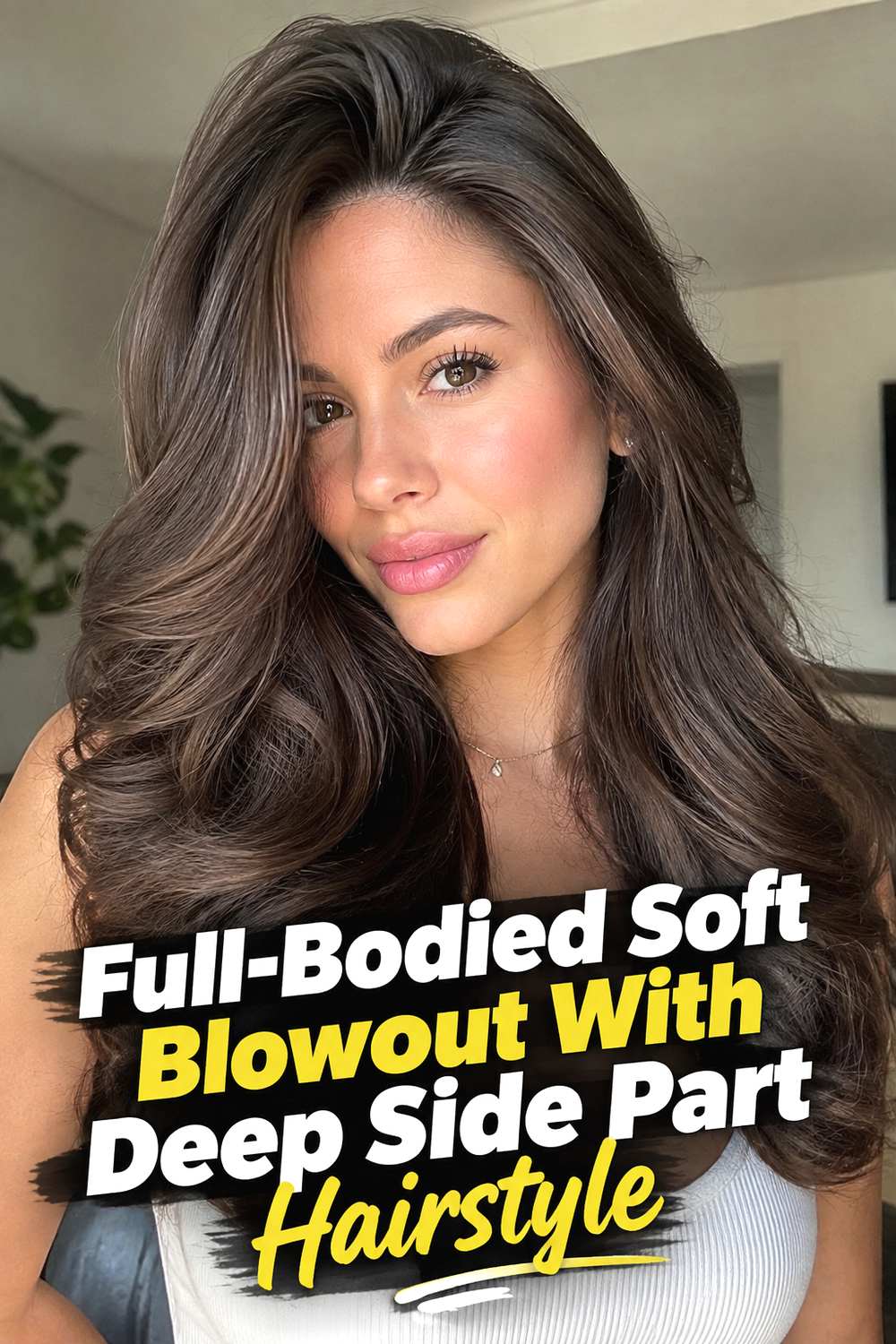 Full-Bodied Soft Blowout With Deep Side Part Hairstyle