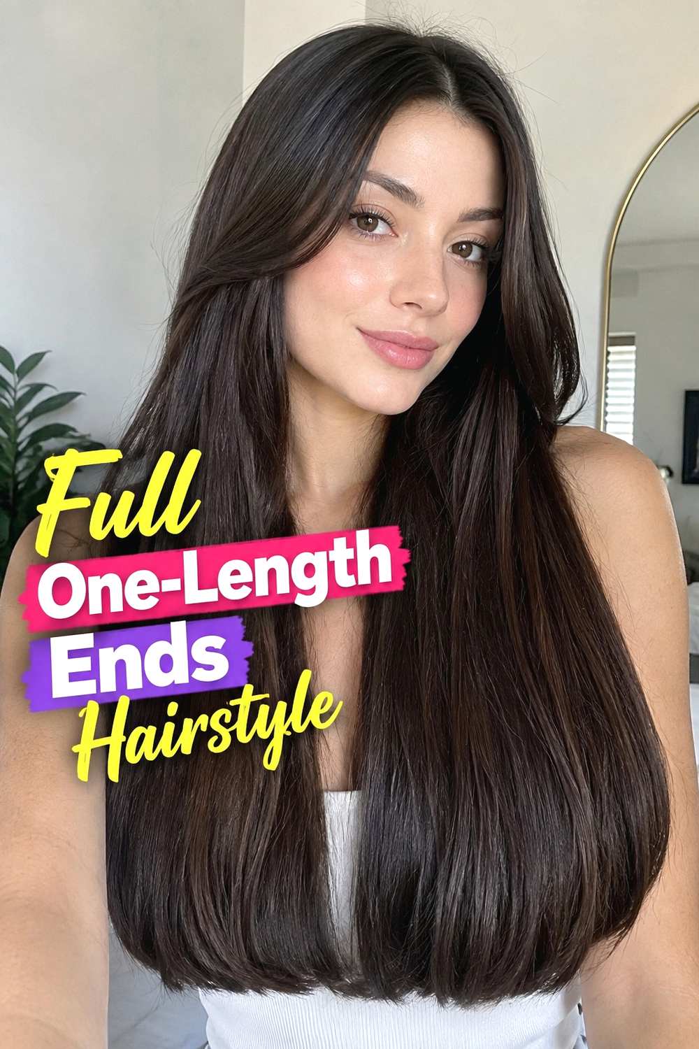 3. Full One Length Ends Hairstyle