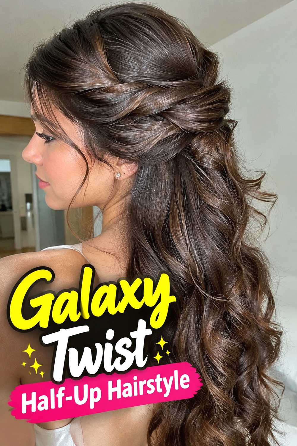 9. Galaxy Twist Half Up Hairstyle