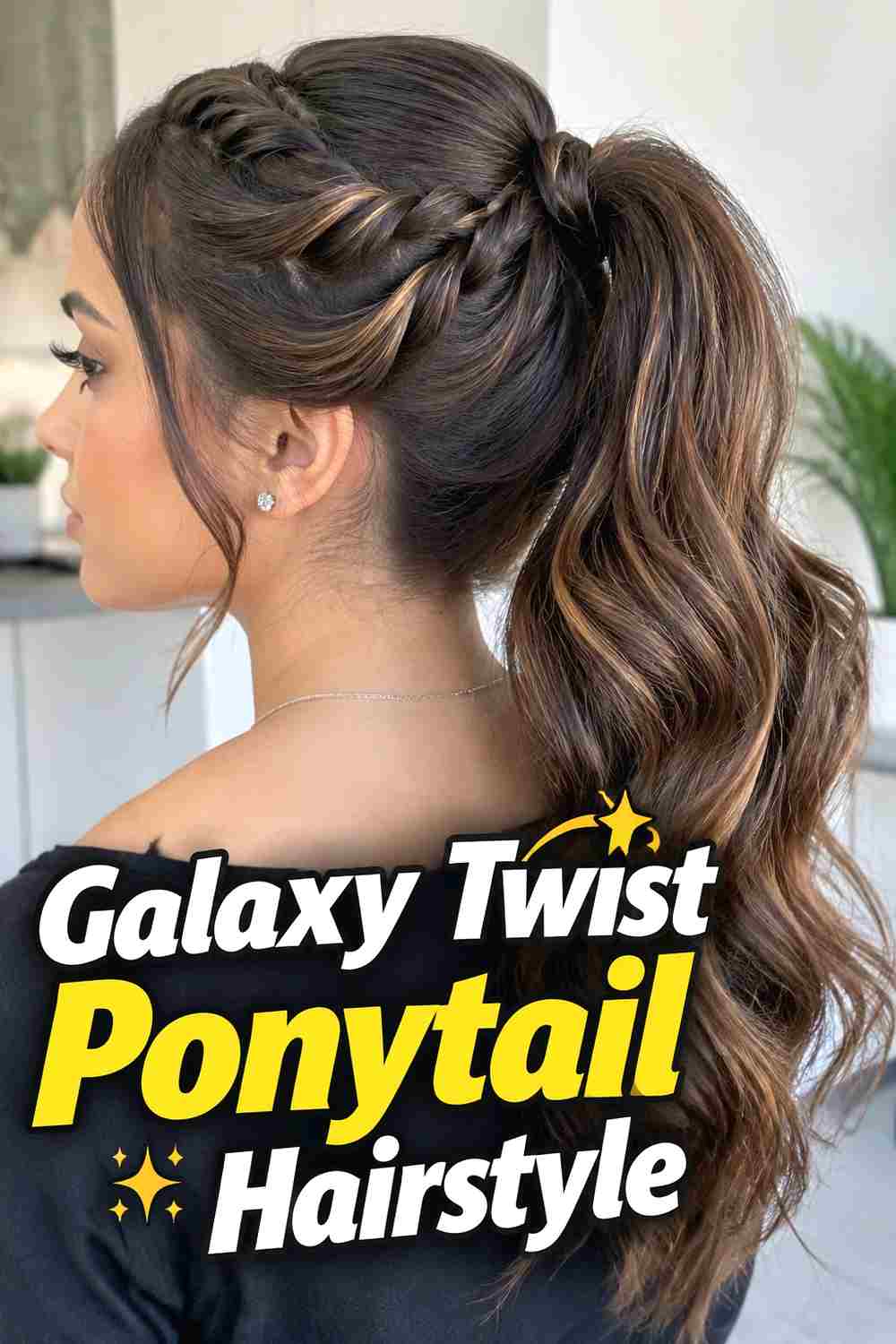 8. Galaxy Twist Ponytail Hairstyle