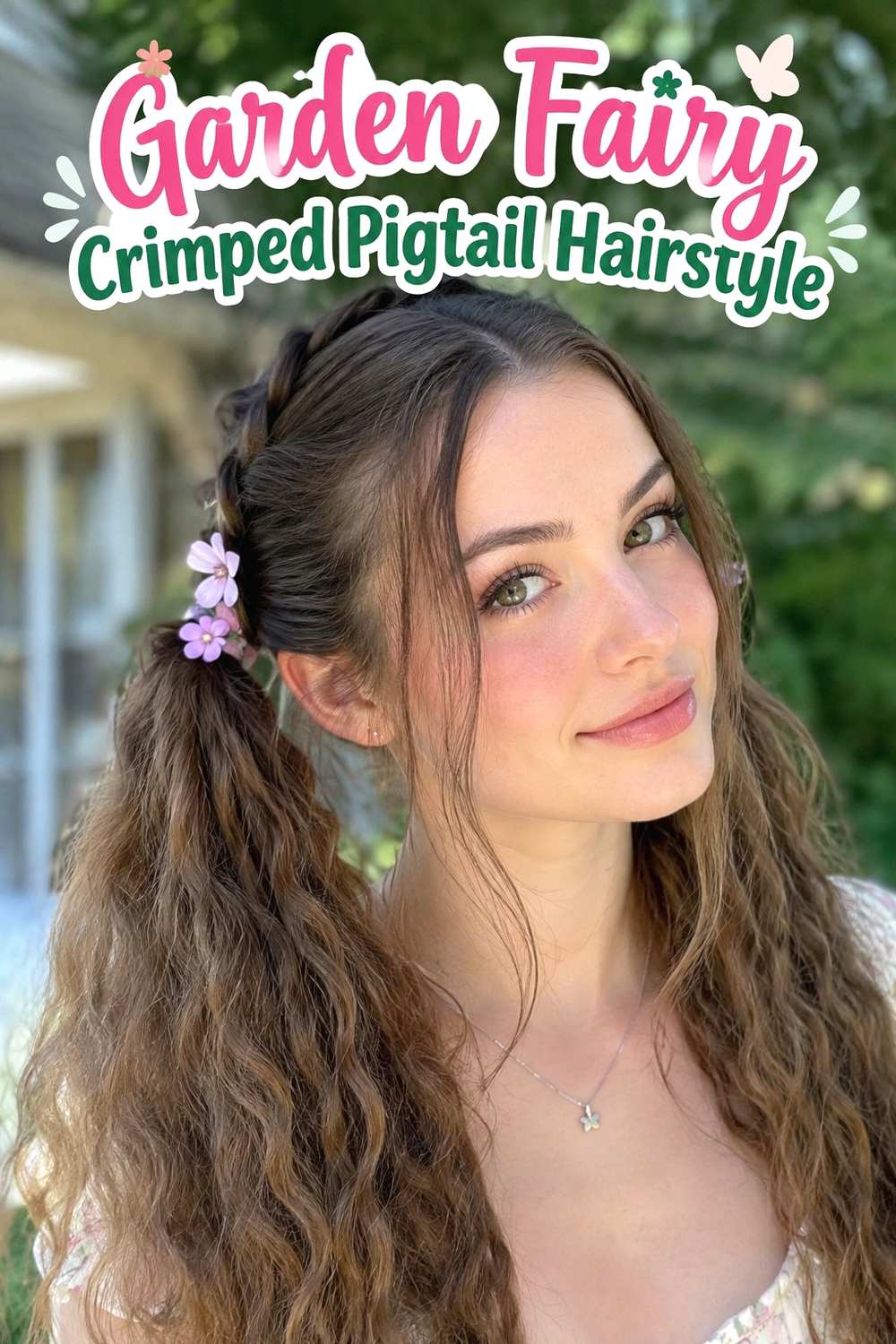 13. Garden Fairy Crimped Pigtail Hairstyle