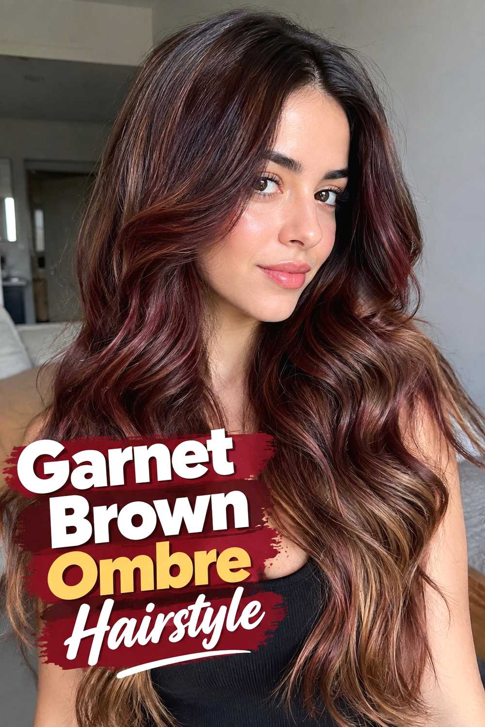 7. Garnet Brown Ombre Hairstyle
