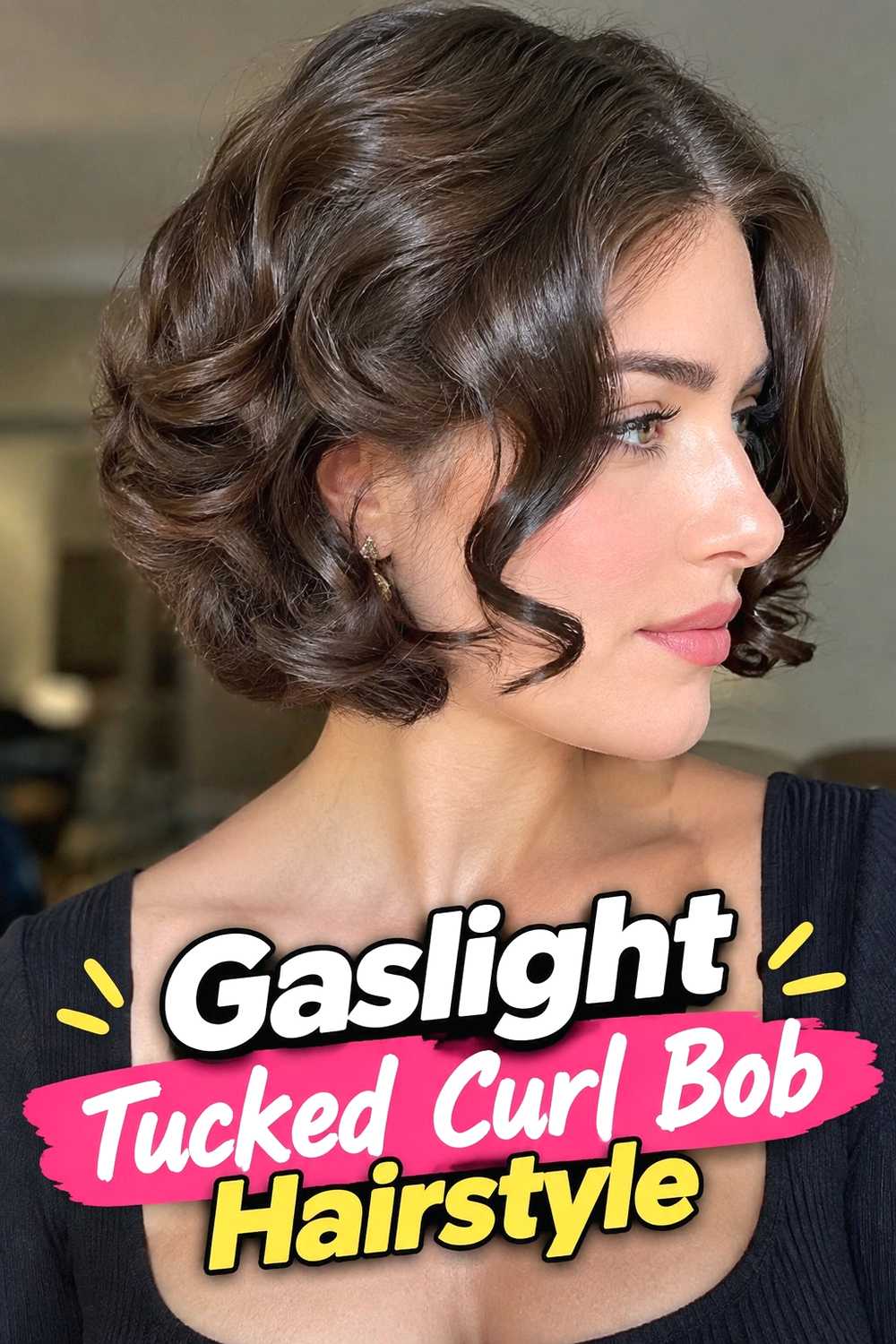18. Gaslight Tucked Curl Bob Hairstyle
