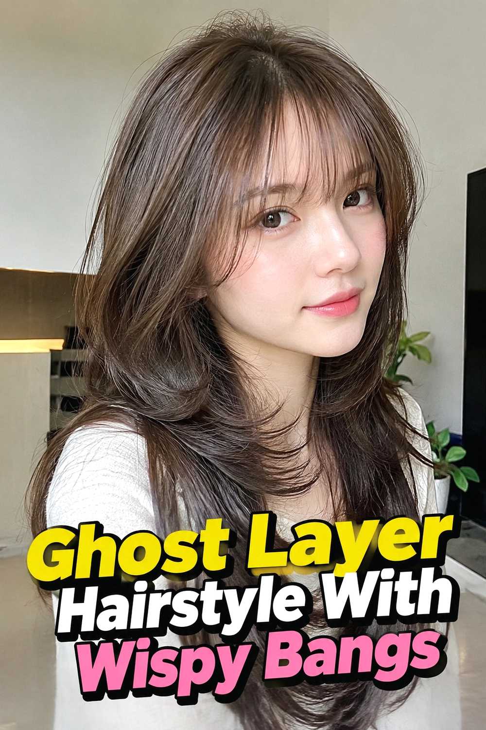 11. Ghost Layer Hairstyle With Wispy Bangs