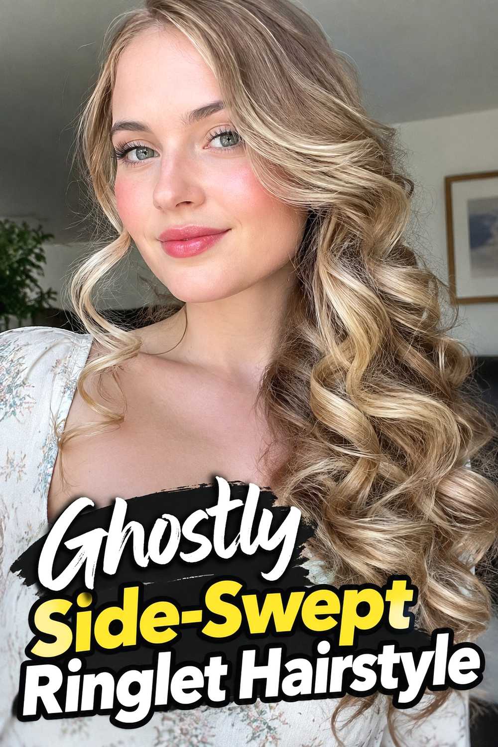 6. Ghostly Side Swept Ringlet Hairstyle