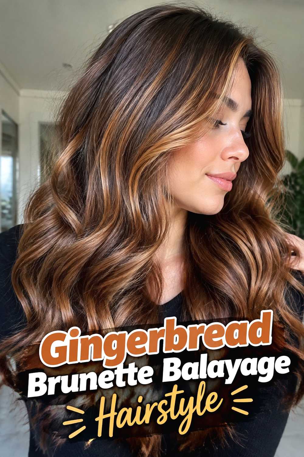 2. Gingerbread Brunette Balayage Hairstyle