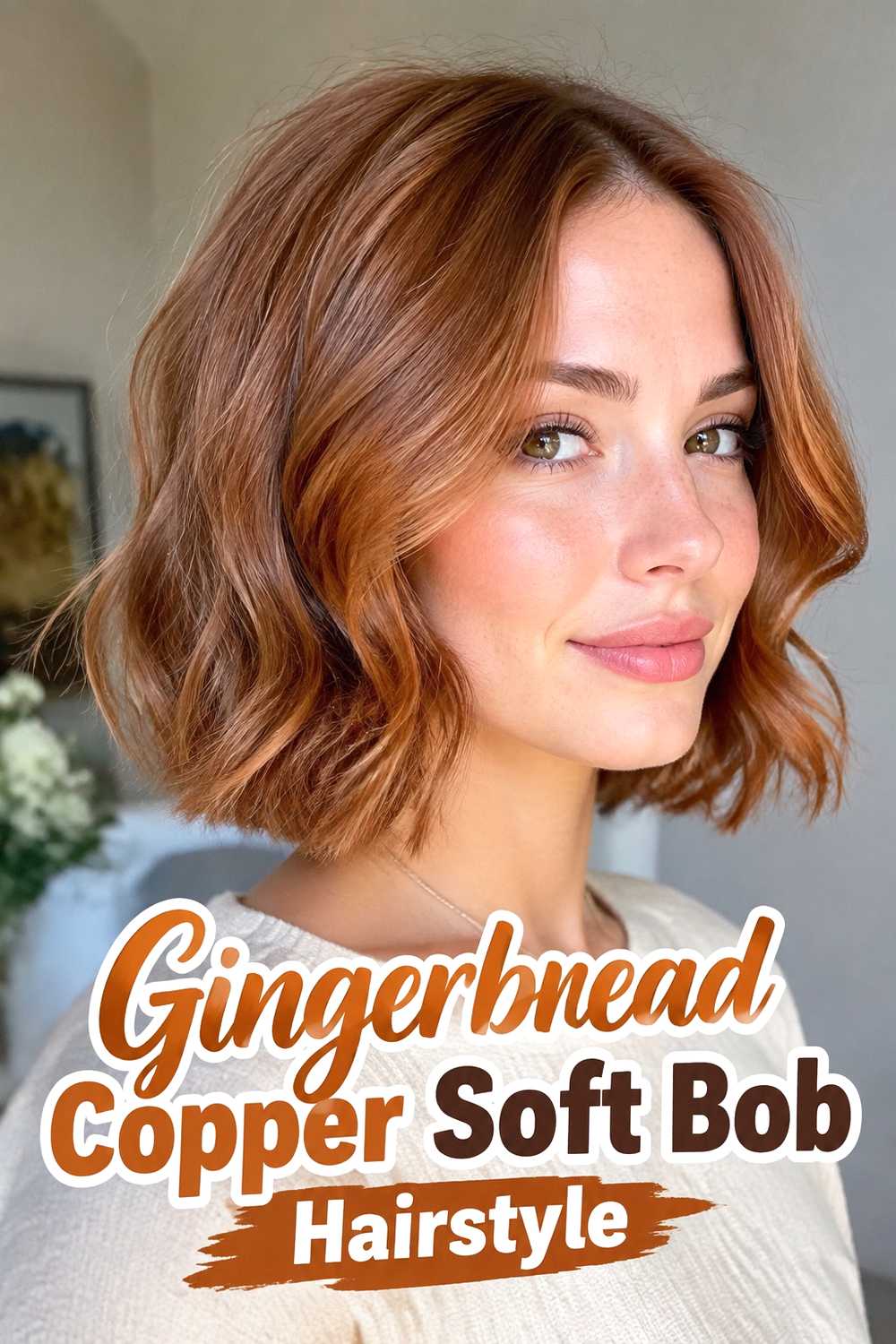12. Gingerbread Copper Soft Bob Hairstyle