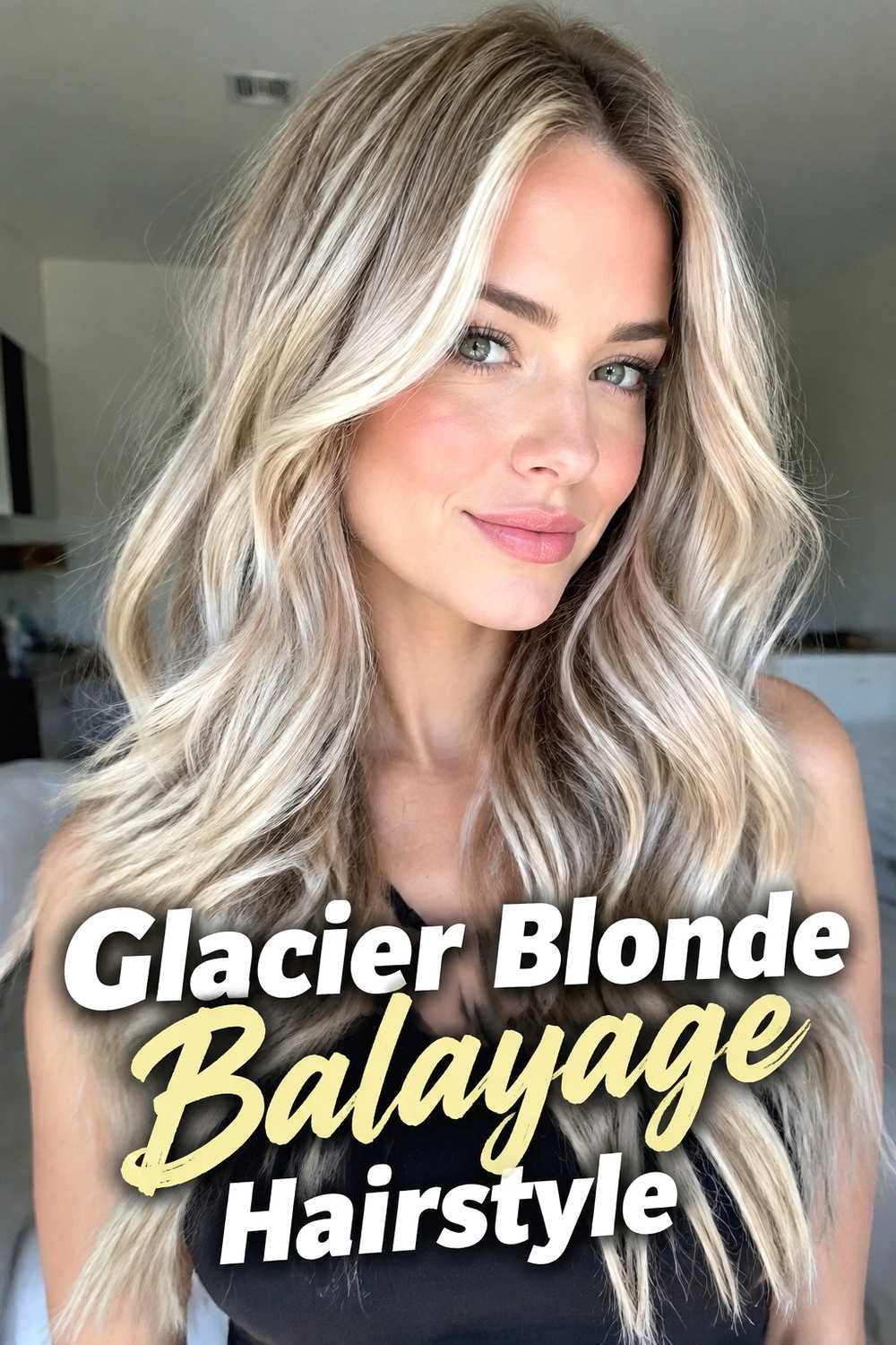 3. Glacier Blonde Balayage Hairstyle