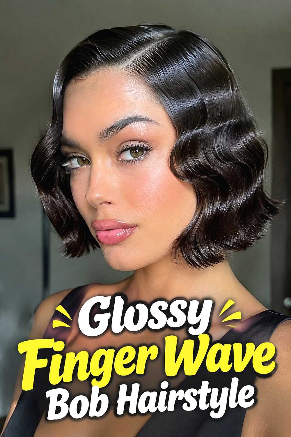 9. Glossy Finger Wave Bob Hairstyle