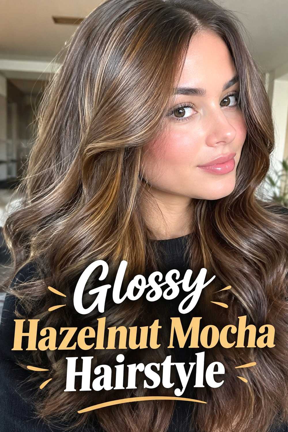 10. Glossy Hazelnut Mocha Hairstyle