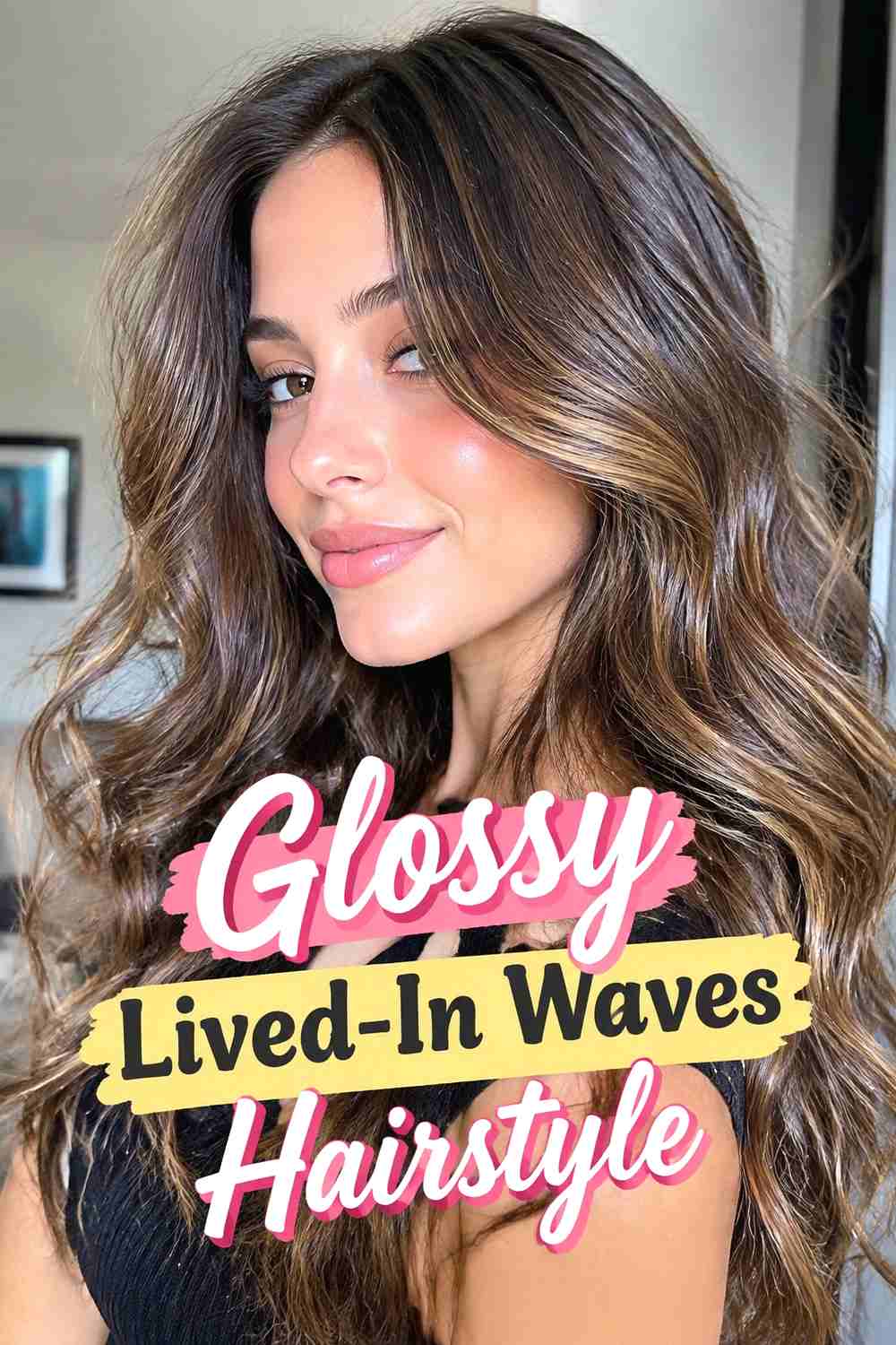 12. Glossy Lived In Waves Hairstyle