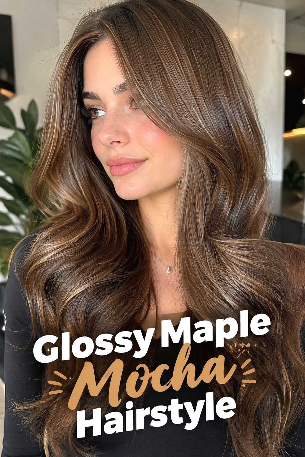 8. Glossy Maple Mocha Hairstyle
