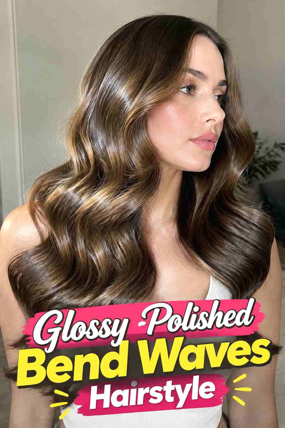8. Glossy Polished Bend Waves Hairstyle