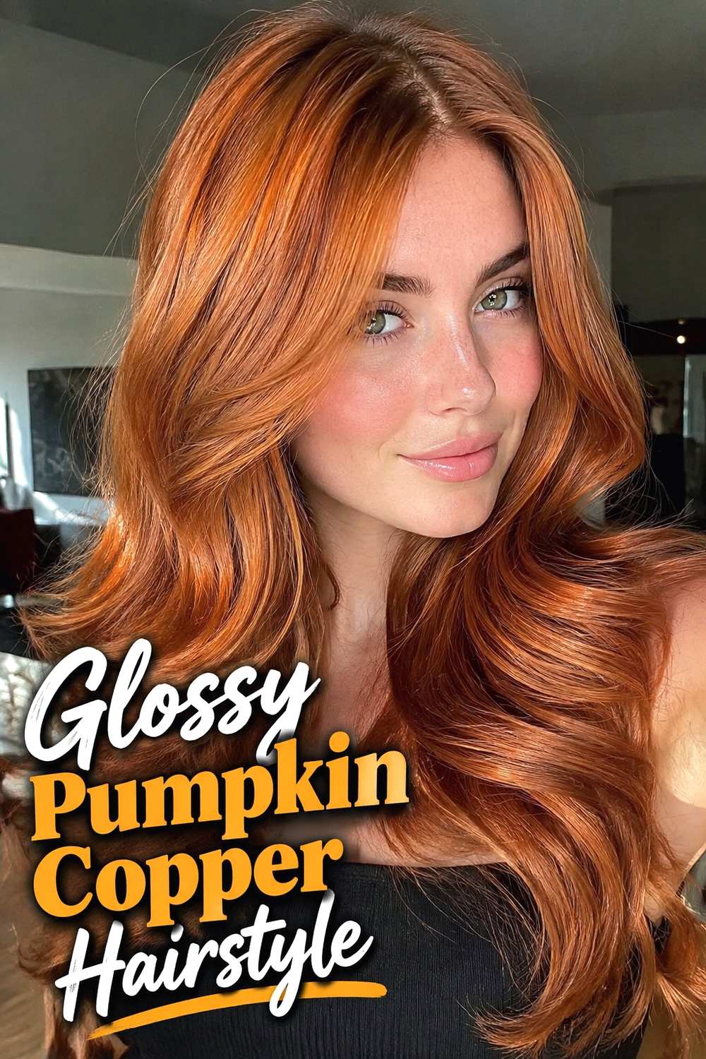 10. Glossy Pumpkin Copper Hairstyle