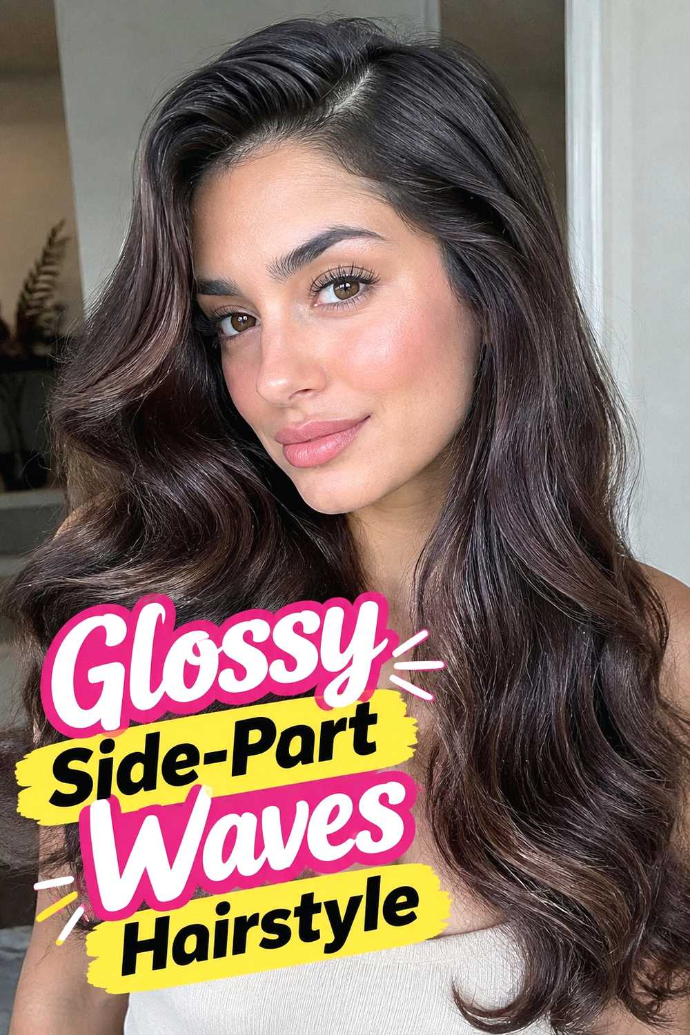 2. Glossy Side Part Waves Hairstyle