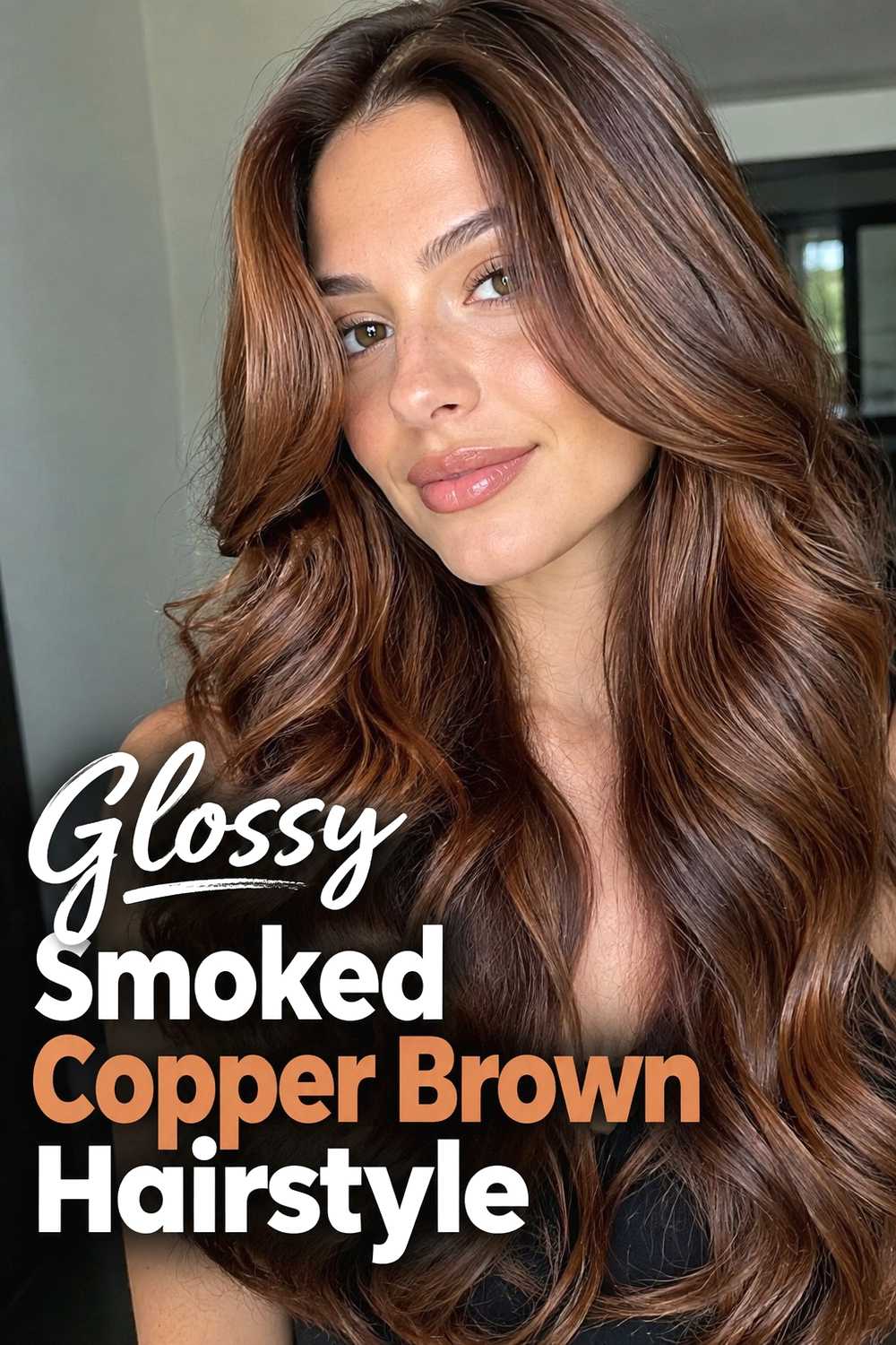 14. Glossy Smoked Copper Brown Hairstyle