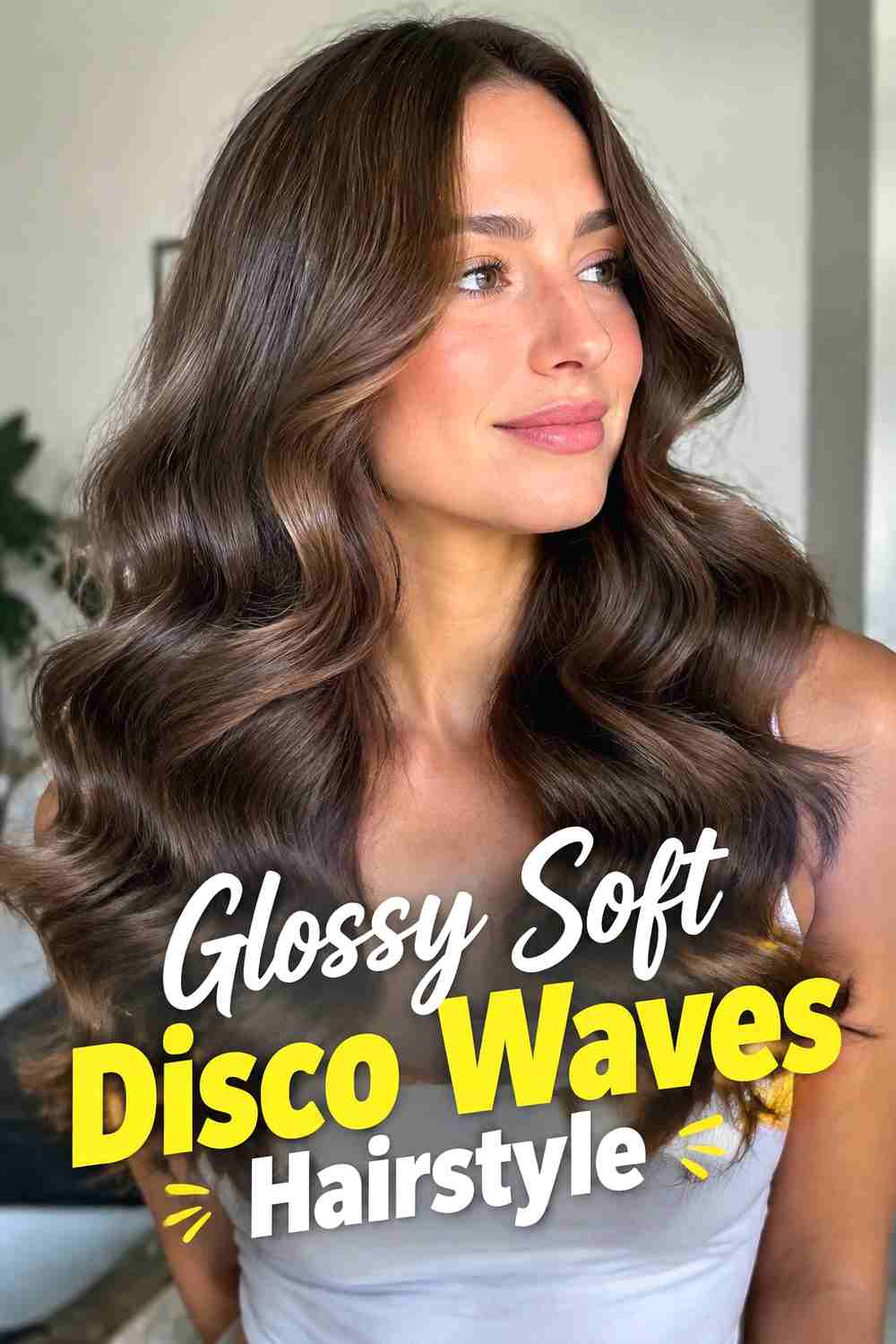 9. Glossy Soft Disco Waves Hairstyle