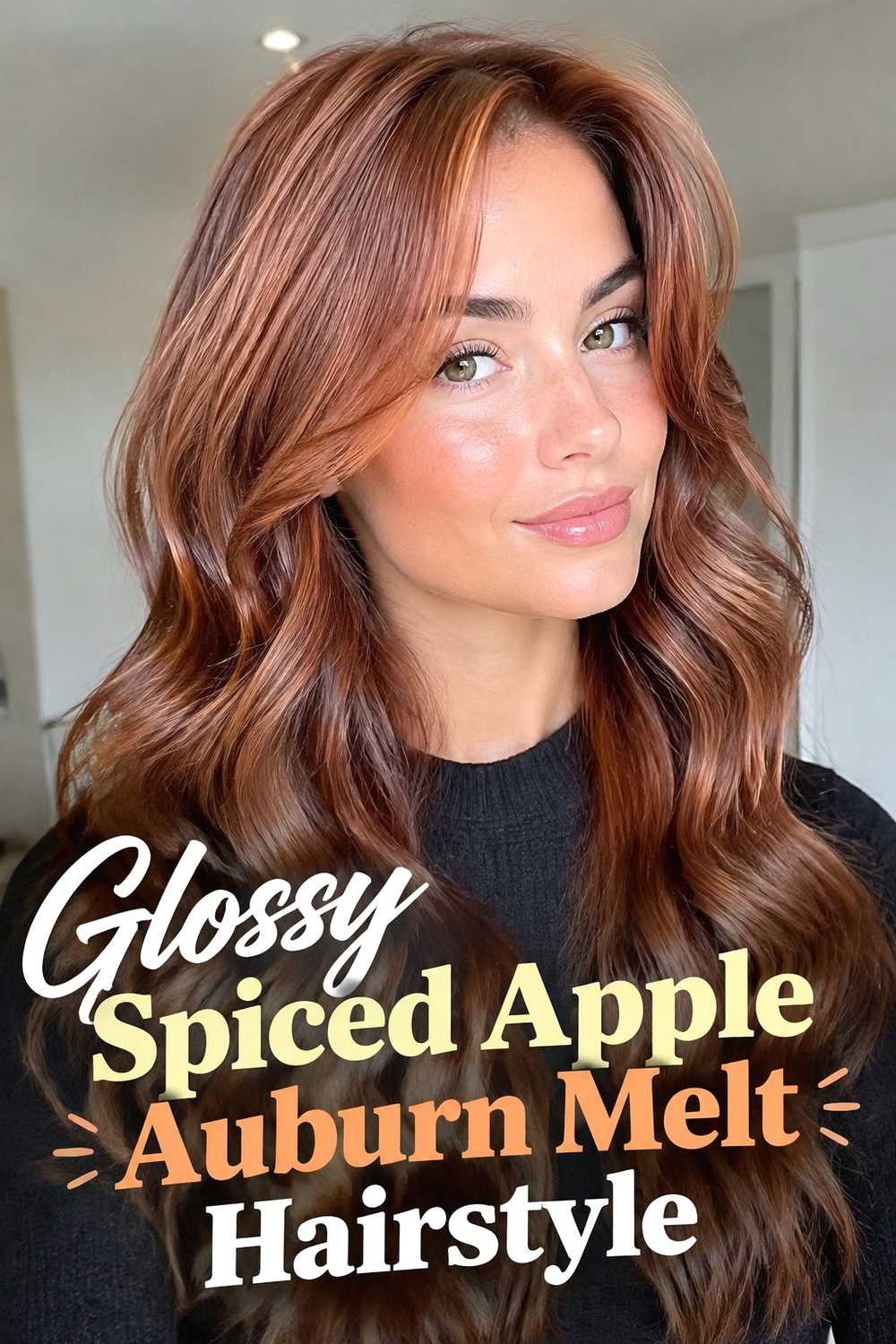 13. Glossy Spiced Apple Auburn Melt Hairstyle