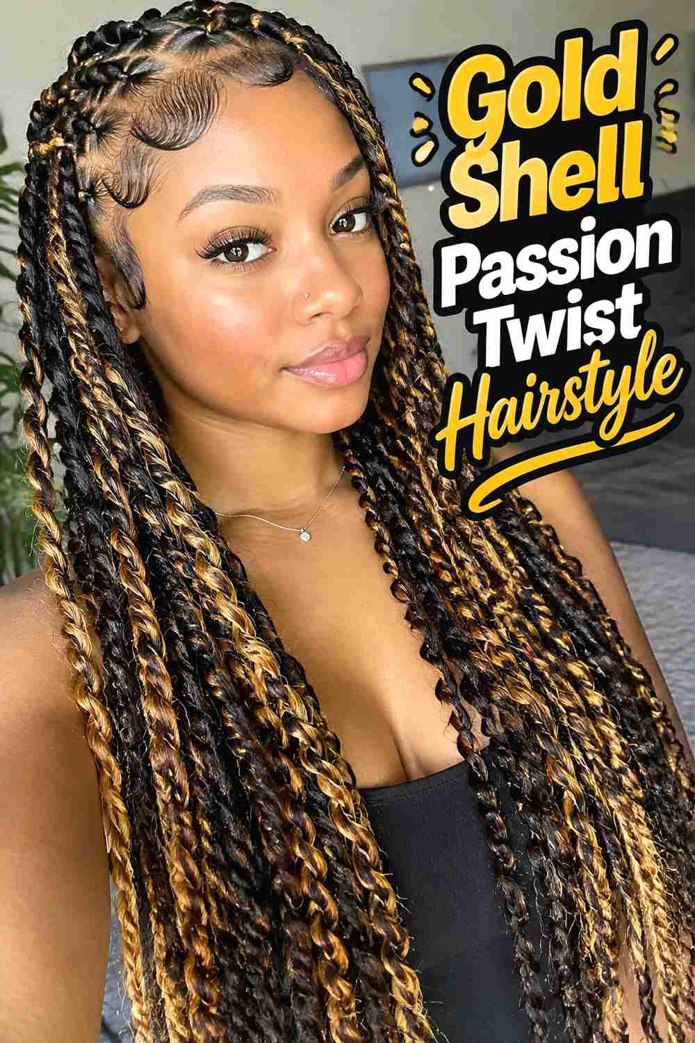 11. Gold Shell Passion Twist Hairstyle