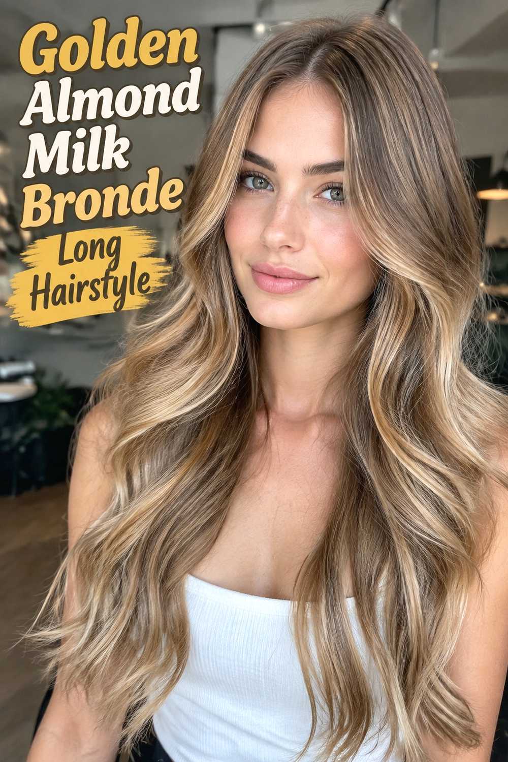 12. Golden Almond Milk Bronde Long Hairstyle